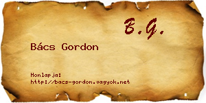 Bács Gordon névjegykártya